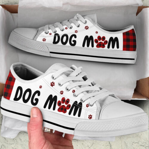 Dog Mom Live Love Rescure License Plates Low Top Shoes Canvas Sneakers Casual Shoes, Dog Mom Gift