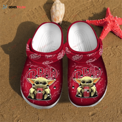 Dr Pepper Baby Yoda Pattern Crocs Classic Clogs Shoes Red