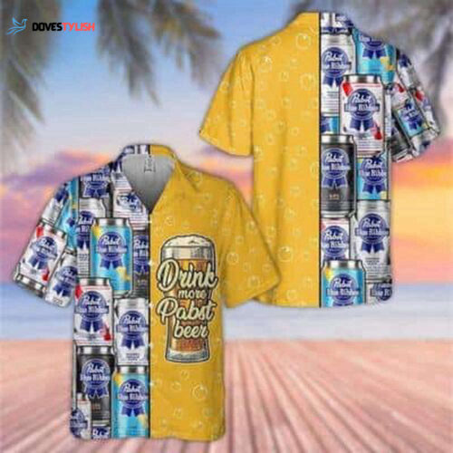 Drink More Pabst Blue Ribbon Beer Hawaiian Shirt Beach Gift For Him