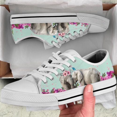 Elephant Flock Low Top Shoes Canvas Print Lowtop Casual Shoes Gift For Adults