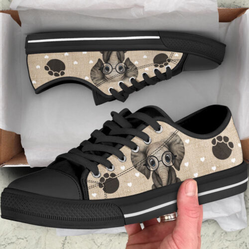 Elephant Heart Low Top Shoes Canvas Print Lowtop Casual Shoes Gift For Adults