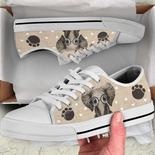 Elephant Heart Low Top Shoes Canvas Print Lowtop Casual Shoes Gift For Adults