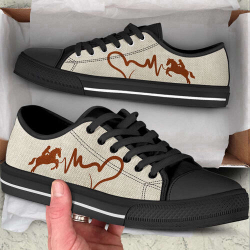 Equestrian Heartbeat Low Top Shoes Canvas Print Lowtop Casual Shoes Gift For Adults