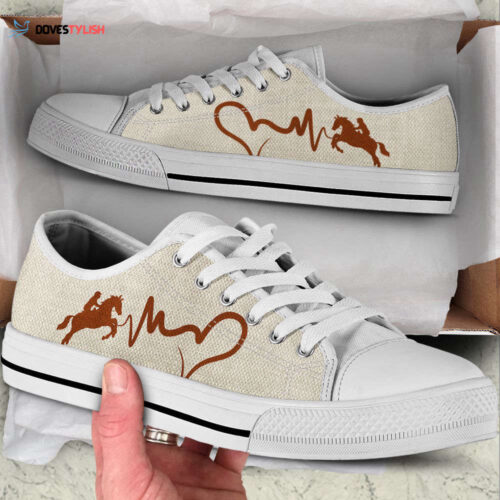 Equestrian Heartbeat Low Top Shoes Canvas Print Lowtop Casual Shoes Gift For Adults