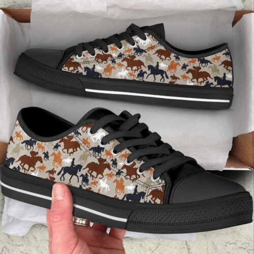 Equestrian Pattern SK Low Top Shoes Canvas Print Lowtop Casual Shoes Comfortable Fashion Gift For Adults