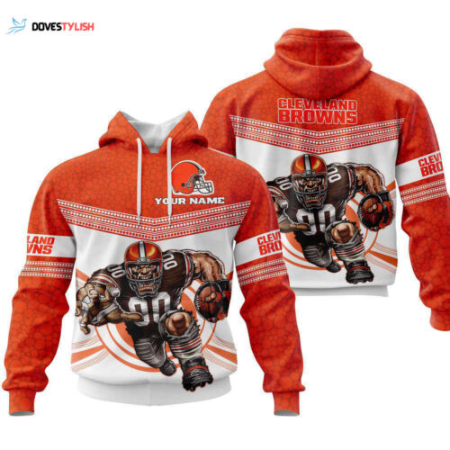 Fathead Mascot Hoodie, Cleveland Browns, Best Gift For Men And Women