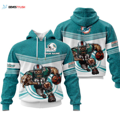 Fathead Mascot Hoodie, Miami Dolphins, Best Gift For Men And Women
