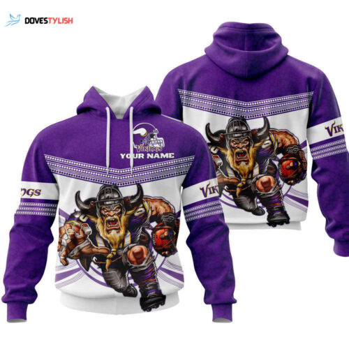 Fathead Mascot Hoodie, Minnesota Vikings, Best Gift For Men And Women