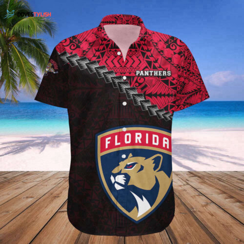 Florida Panthers Hawaii Shirt Set Grunge Polynesian Tattoo – NHL For Men And Women