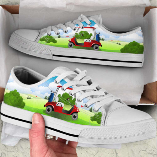 Golf Car Low Top Shoes Canvas Print Lowtop Trendy Fashion Casual Shoes Gift For Adults