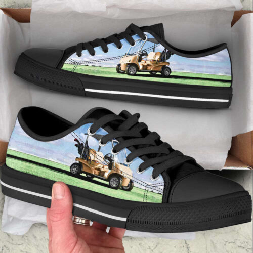 Golf Cart Vintage DH Low Top Shoes Canvas Print Lowtop Trendy Fashion Casual Shoes Gift For Adults