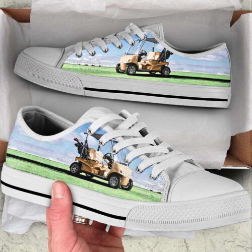 Golf Cart Vintage DH Low Top Shoes Canvas Print Lowtop Trendy Fashion Casual Shoes Gift For Adults