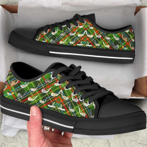 Golf Club Patterns Low Top Shoes Canvas Print Lowtop Fashionable Casual Shoes Gift For Adults