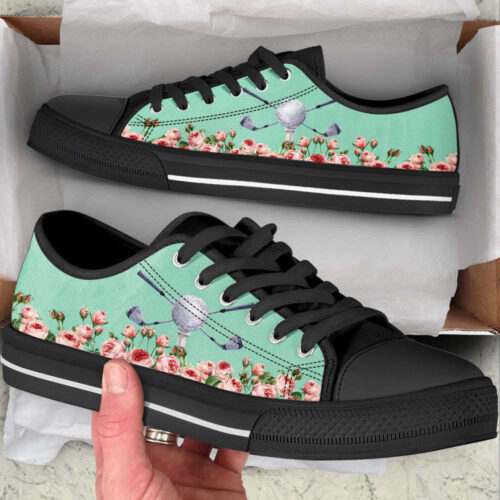Golf Flower Low Top Shoes Canvas Print Lowtop Trendy Fashion Casual Shoes Gift For Adults