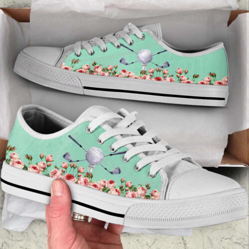 Golf Flower Low Top Shoes Canvas Print Lowtop Trendy Fashion Casual Shoes Gift For Adults