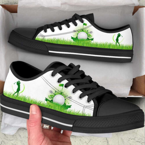 Golf Grass Green Low Top Shoes Canvas Print Lowtop Trendy Fashion Casual Shoes Gift For Adults