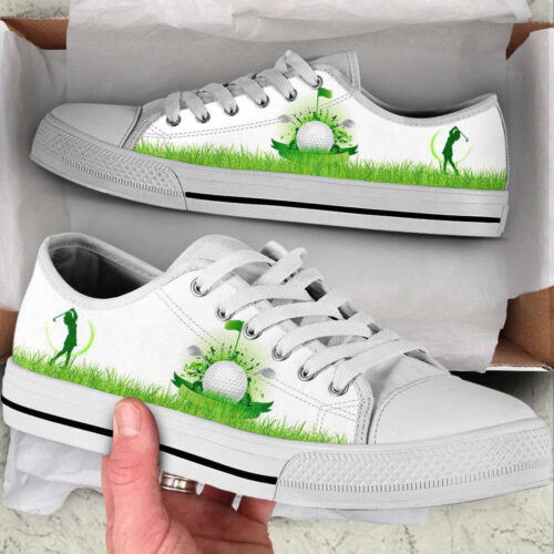 Golf Grass Green Low Top Shoes Canvas Print Lowtop Trendy Fashion Casual Shoes Gift For Adults