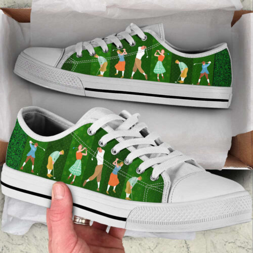 Golf People Play Low Top Shoes Canvas Print Lowtop Trendy Fashion Casual Shoes Gift For Adults