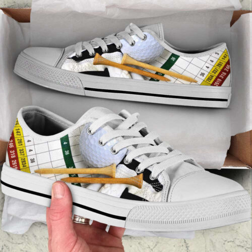 Golf Striped Low Top Shoes Canvas Print Lowtop Trendy Fashion Casual Shoes Gift For Adults