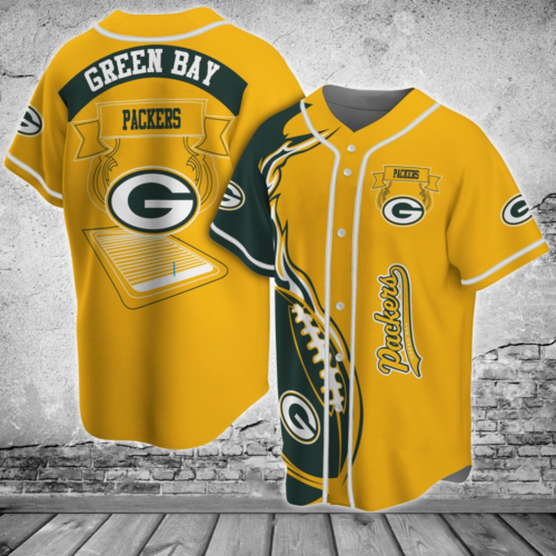Green Bay Packers NFL Baseball Jersey Shirt  For Die-Hard Fans