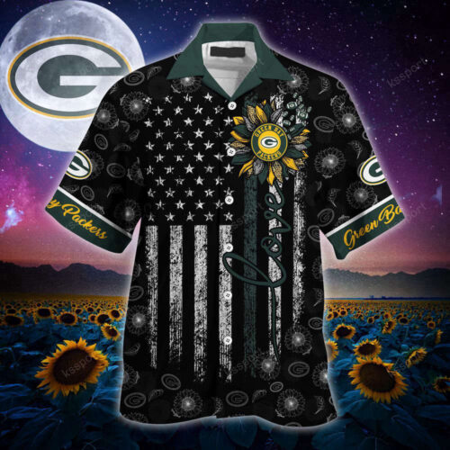 Green Bay Packers NFL-Hawaii Shirt Sunflower Custom Your Name For Men And Women