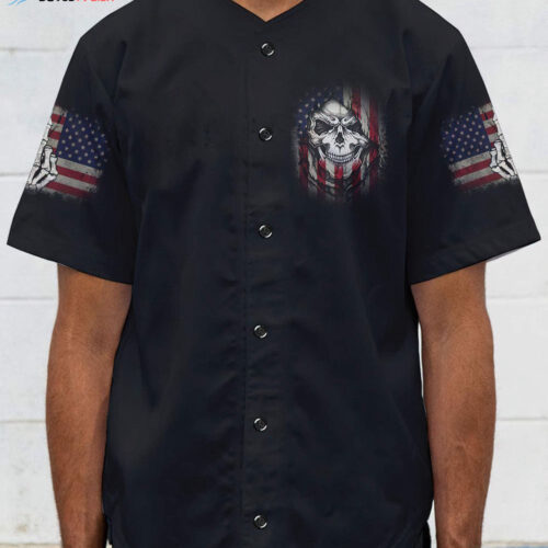 Grumpy Old Man Skull Baseball Jersey – Unique Edgy Style for Men