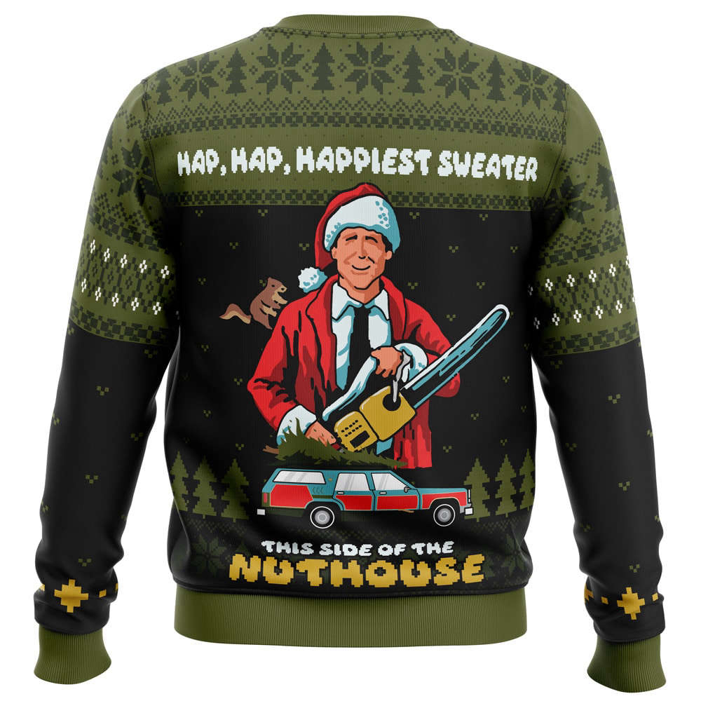 Hap, Hap, Happiest Sweater this Side of the Nuthouse National Lampoon’s Christmas Vacation Ugly Christmas Sweater