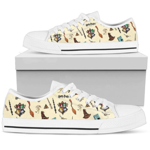 Harry Potter Shoes Low Top Sneaker Outfit Hogwarts School Witch World, Gift For Men And Women