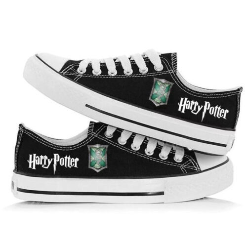 Harry Potter Slytherin Shoes Low Top Sneaker Outfit Hogwarts Symbol Gift For Men And Women