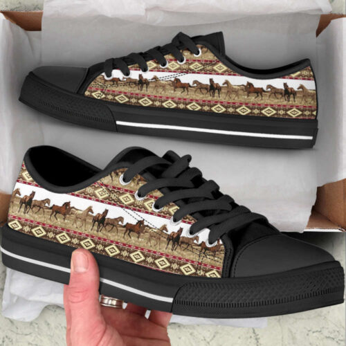 Horse Fabric Patterns Low Top Shoes Canvas Print Lowtop Casual Shoes Gift For Adults