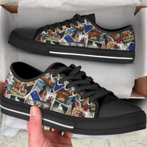 Horse Stamp Collection Low Top Shoes Canvas Print Lowtop Casual Shoes Gift For Adults