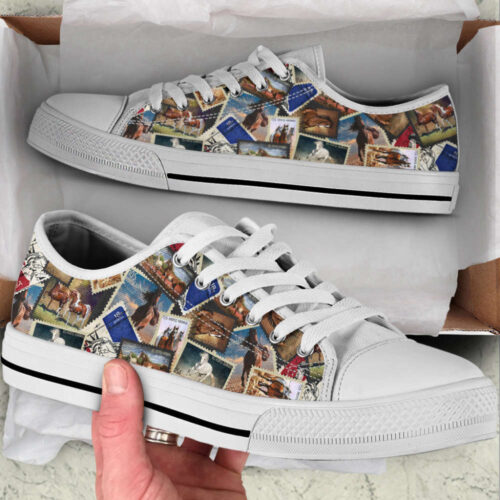 Horse Stamp Collection Low Top Shoes Canvas Print Lowtop Casual Shoes Gift For Adults