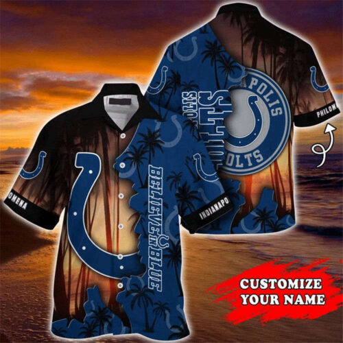 Hot Indianapolis Colts Hawaiian Shirt For Men And Women Customize Your Name