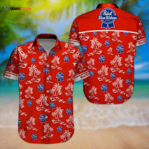 Hot Pabst Blue Ribbon Hawaiian Shirt Red Aloha Summer Holiday Gift For Men And Women