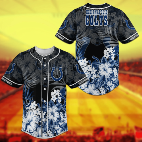 Indianapolis Colts Blue Baseball Jersey Shirt for NFL Fans