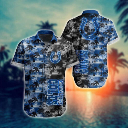 Indianapolis Colts Hawaiian Shirt For Men And Women Palm Tree Pattern