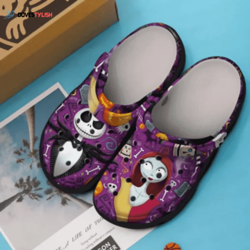 Jack Skellington Sally Crocs Classic Clogs Shoes In Purple