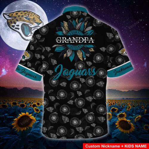 Jacksonville Jaguars NFL-Hawaii Shirt Sunflower Custom Your Name, For Men And Women
