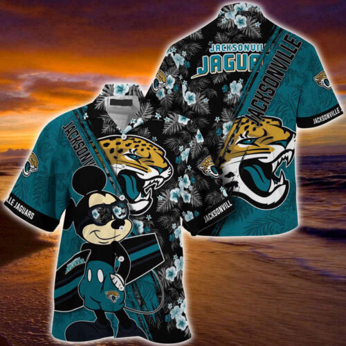 Jacksonville Jaguars NFL-Summer Hawaii Shirt Mickey And Floral Pattern For Sports Fans