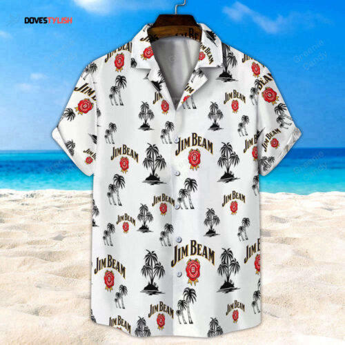 Jim Beam Palm Tree Seamless Pattern Hawaiian Shirt, Best Gift  For Men And Women