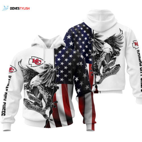 Kansas City Chiefs USA Flag Eagle Hoodie, Best Gift For Men And Women
