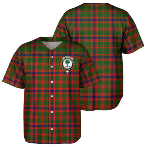 Kinninmont Tartan Baseball Jersey, Family Crest Baseball Jersey