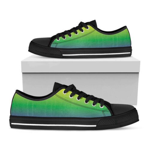 LGBT Pride Rainbow Gradient Print Black Low Top Shoes, Gift For Men And Women