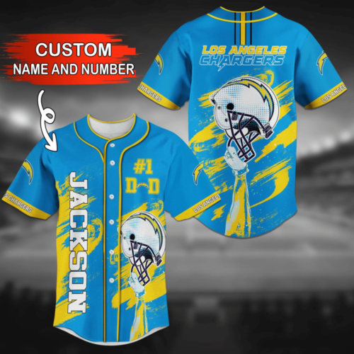 Los Angeles Chargers NFL Fan Baseball Jersey Shirt with Personalized Name