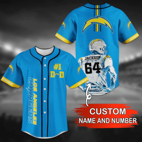 Los Angeles Chargers NFL For Fan Baseball Jersey Shirt with Personalized Name