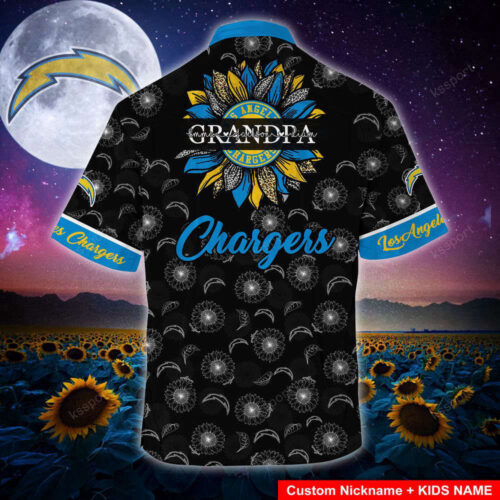 Los Angeles Chargers NFL-Hawaii Shirt Sunflower Custom Your Name For Men And Women