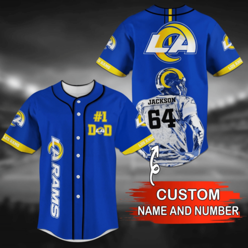 Los Angeles Rams NFL Personalized Name Baseball Jersey Shirt For Fans