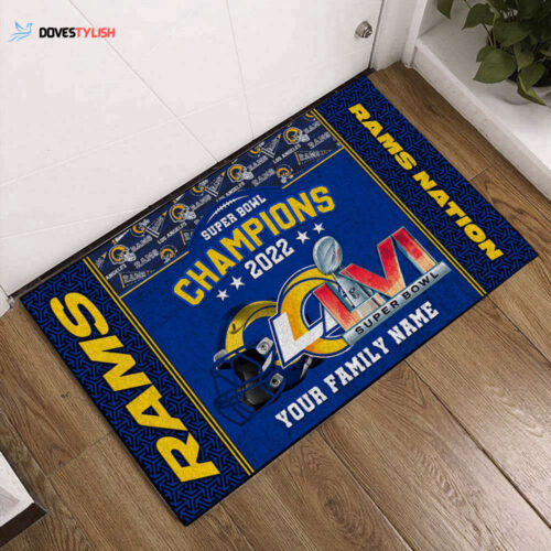Los Angeles Rams Super Bowl Champions Custom Doormat, Gift For Home Decor