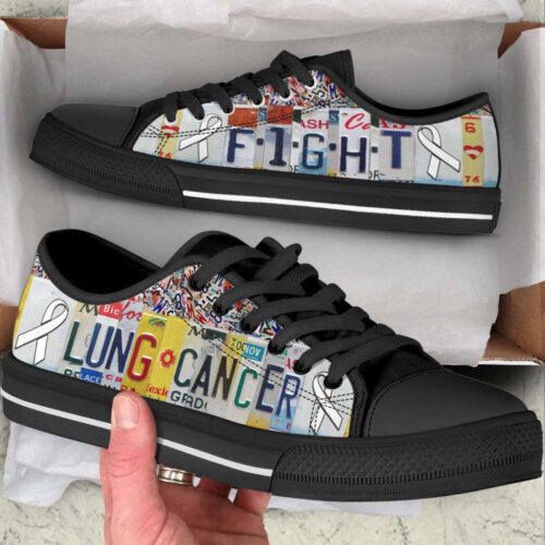 Leukemia Shoes Just Cure It License Plates Low Top Shoes Canvas Shoes, Best Gift For Men And Women