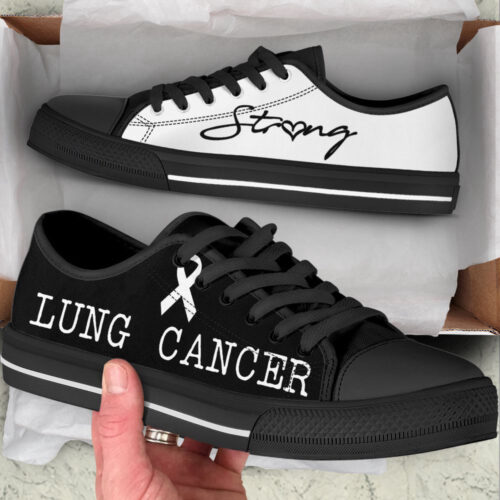 Lung Cancer Strong Low Top Shoes Canvas Print Casual Lowtop Gift For Adults